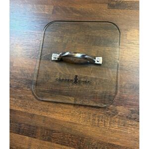 Copper chef square weighted glass press; burgers, bacon, panini.